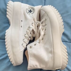 Converse Women's Platform High-Top Sneakers in Cream